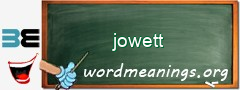 WordMeaning blackboard for jowett